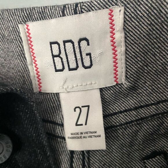 NWT BDG Cut Off  Jean Shorts Black Button Fly Foldover Waist 27 - Picture 5 of 7
